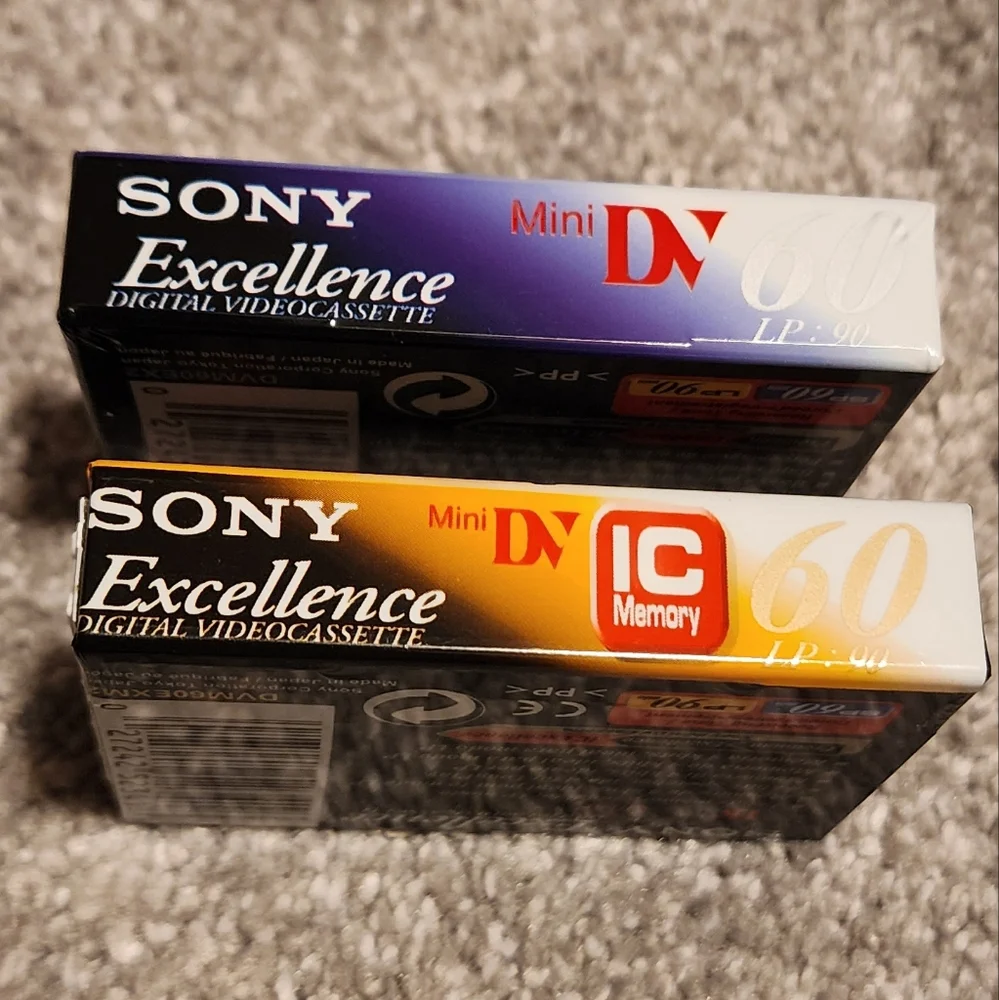 Sony Excellence mini DVC, lot of 2, NEW & SEALED 60 minutes 1 with IC best made!